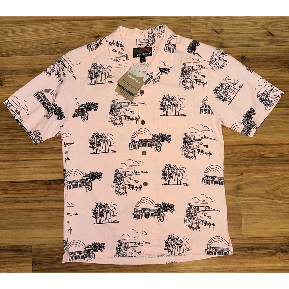 NWT Patagonia Pataloha Pink Hawaiian Aloha Shirt XS Resort Beach Coastal